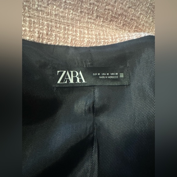 Zara Blush Pink Blazer with Black Trim - Picture 4 of 4